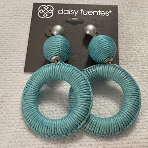 3/$15 Daisy Fuentes Aqua Woven Earrings Lot 2027